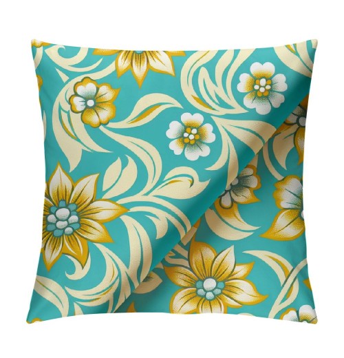 Ulloord Yellow Blue Geometric Flower pillow Covers Dahlia&nbsp;Floral Leaf Home Sweet Home Decor pillow Cases Standard Size Summer Modern Throw pillow Cushion Cover for Couch