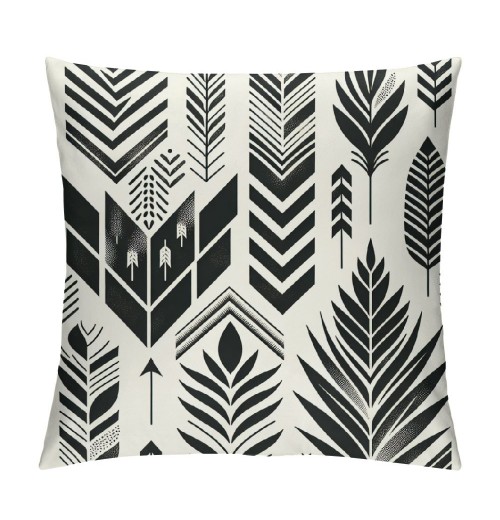 Ulloord Decorative pillow Covers Black&nbsp;Modern Geometric Throw pillow Cover Cushion Case Arrow Wave Pattern pillowcase for Sofa Couch Indoor Outdoor Home Decor&nbsp;,Black Gray