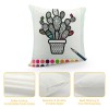 Ulloord  Tropical Plant Throw pillow Covers Watercolor Cactus Print Farmhouse Home Decor pillow Cover Super Soft Square White Background&nbsp;pillowcase Cushion Cover