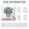 Ulloord  Tropical Plant Throw pillow Covers Watercolor Cactus Print Farmhouse Home Decor pillow Cover Super Soft Square White Background&nbsp;pillowcase Cushion Cover