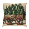 &nbsp;Christmas Decorative pillow Covers&nbsp;Christmas Trees with pillow Case Wood Background Merry Christmas Quote pillowcase Decor 