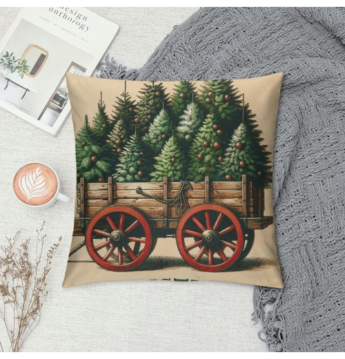 &nbsp;Christmas Decorative pillow Covers&nbsp;Christmas Trees with pillow Case Wood Background Merry Christmas Quote pillowcase Decor 