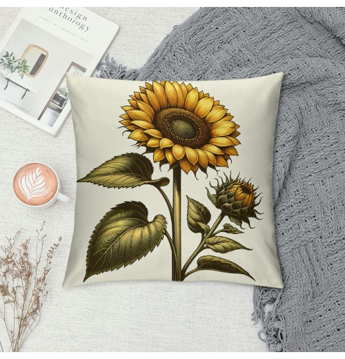 Ulloord Vintage Garden Theme&nbsp;Farmhouse Throw pillow Covers Yellow Sunflower Euro pillow Covers pillowcase Cushion Cover Home Garden Couch Bedroom