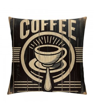 Ulloord Coffee Theme Throw pillow Case &nbsp;Background&nbsp;Coffee Pattern Decorative pillow Covers Square for Home Sofa Cushion Cover