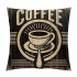 Ulloord Coffee Theme Throw pillow Case &nbsp;Background&nbsp;Coffee Pattern Decorative pillow Covers Square for Home Sofa Cushion Cover