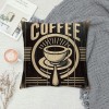 Ulloord Coffee Theme Throw pillow Case &nbsp;Background&nbsp;Coffee Pattern Decorative pillow Covers Square for Home Sofa Cushion Cover