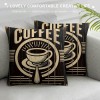 Ulloord Coffee Theme Throw pillow Case &nbsp;Background&nbsp;Coffee Pattern Decorative pillow Covers Square for Home Sofa Cushion Cover