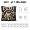 Ulloord Coffee Theme Throw pillow Case &nbsp;Background&nbsp;Coffee Pattern Decorative pillow Covers Square for Home Sofa Cushion Cover