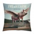 Ulloord Vintage Farmhouse Pig pillow Covers Poultry Pig Throw pillow Case Cushion Cover Fresh Farm Lettering Rustic Farm pillow Cover for Sofa 