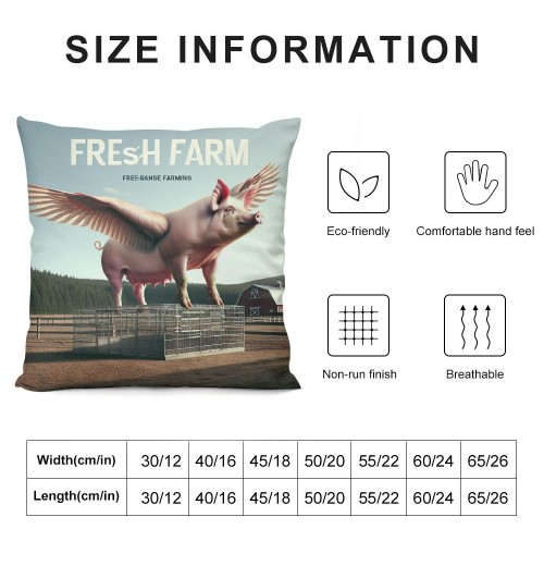 Ulloord Vintage Farmhouse Pig pillow Covers Poultry Pig Throw pillow Case Cushion Cover Fresh Farm Lettering Rustic Farm pillow Cover for Sofa 