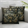 Ulloord Happy Mother's Day pillow Covers Flower Print&nbsp;Decorative pillow Covers Black Cushion Cover for Mother' Day Party Home Decor pillowcase