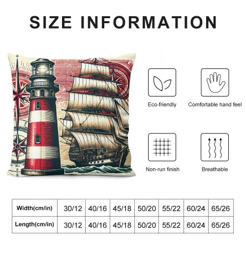  Nautical Compass Pattern Decorative pillow Covers Sea Vessel Throw pillow Covers Square Cushion Case Cover Home Decor for Sofa