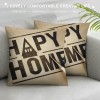 Ulloord  Happy Home Quotes Throw pillow Covers Farmhouse pillow Case Cushion Cover Home Decor Outdoor pillow Cover for Couch