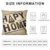 Ulloord  Happy Home Quotes Throw pillow Covers Farmhouse pillow Case Cushion Cover Home Decor Outdoor pillow Cover for Couch