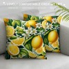 Ulloord  Decorative pillow Covers Summer Tropical Fresh Lemon Pattern with Green Leaves Throw pillow Case Super Soft Yellow Fruits Outdoor Decor Cushion Cases Cover for Sofa Bed