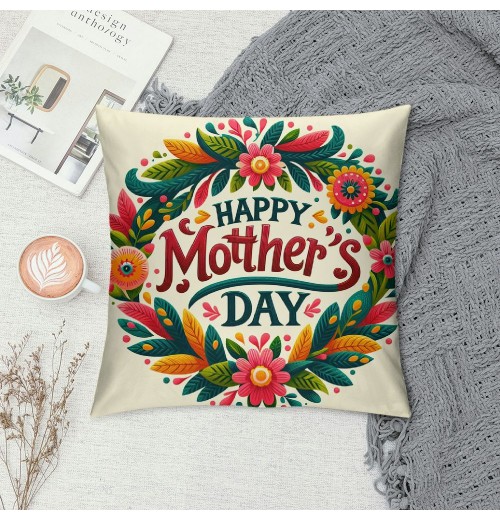  Happy Mother's Day pillow Cover Decorative pillow Covers Best Wishes Cushion Cover for Women Gift Home Sofa Car