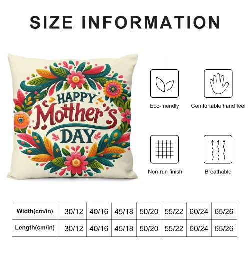  Happy Mother's Day pillow Cover Decorative pillow Covers Best Wishes Cushion Cover for Women Gift Home Sofa Car