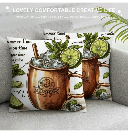 Ulloord Summer Style pillow Covers Green Lemon Sls with in a Color Glass Decorative Throw pillow Case Cushion Cover for Sofa