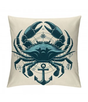 Ulloord Vintage Ocean Marine Life with Anchor Sailboat Lighthouse Throw pillow Case Cover,Funny Nautical Decorations For Home Bedroom Office,Gifts For Marine Life Lovers Women Men Girls Boys