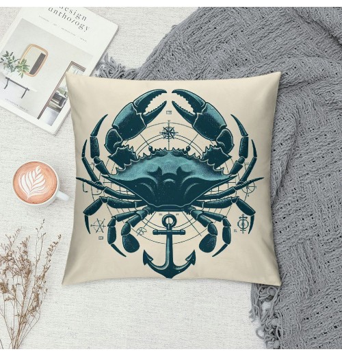 Ulloord Vintage Ocean Marine Life with Anchor Sailboat Lighthouse Throw pillow Case Cover,Funny Nautical Decorations For Home Bedroom Office,Gifts For Marine Life Lovers Women Men Girls Boys