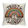 Trust The Lord Throw pillow Case Cover ,Boho Purple Rainbow Decorations for Home Bedroom Girls Room Office,Gifts for Women Faith Girls Teens