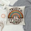 Trust The Lord Throw pillow Case Cover ,Boho Purple Rainbow Decorations for Home Bedroom Girls Room Office,Gifts for Women Faith Girls Teens