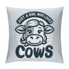 Farmhouse Cow Themed pillowcase Decorations for Home Girl Room, Just A Girl Who Loves Cows Throw pillow Cover, Cow Girls Gifts