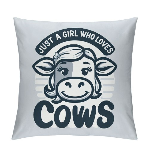 Farmhouse Cow Themed pillowcase Decorations for Home Girl Room, Just A Girl Who Loves Cows Throw pillow Cover, Cow Girls Gifts