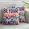 Ulloord Be Your Own Kind of Beautiful Throw pillow Case Cover, Inspirational Quotes Decorations For Home Bedroom Girl Room Dorm,Motivational Gifts For Teen Girls Women Friends Sister Daughter