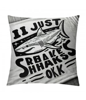 Ulloord Sharks Ocean Animals Themed pillowcase Decorations for Home, Funny I Just Really Like Sharks Ok Throw pillow Cover, Shark Lover Gifts