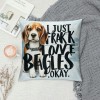 Ulloord Dog Themed pillowcase Decorations for Home, Funny Quote I Just Freaking Love Okay Throw pillow Cover , Dog Lover Gifts, Lover Gifts