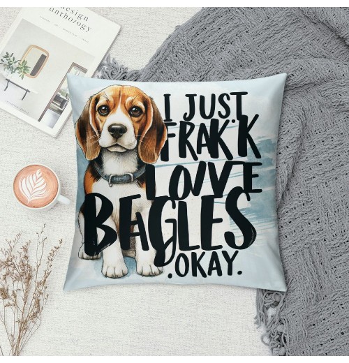 Ulloord Dog Themed pillowcase Decorations for Home, Funny Quote I Just Freaking Love Okay Throw pillow Cover , Dog Lover Gifts, Lover Gifts