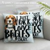 Ulloord Dog Themed pillowcase Decorations for Home, Funny Quote I Just Freaking Love Okay Throw pillow Cover , Dog Lover Gifts, Lover Gifts