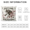 Ulloord Just A Girl Who Loves Horses Decorative Throw pillow Case Cover,Cute Floral Horse Decorations for Home Bedroom Girls Room Office,Horse Lovers Owners Gift,Horse Riders Gift for Girls