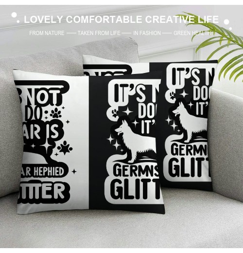 It's Not Dog Hair It's Glitter Decorative Throw pillow Case Cover Funny Decorations For Home Bedroom Girl Room Office, Owners 