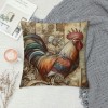 Ulloord  Vintage Farm Farmhouse Animals Throw pillow CoversWhite Rooster&nbsp;Cock Square Throw pillowcase Super Soft&nbsp;Rustic Country Style Poultry Chicken Cushion Covers for Sofa