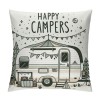 Ulloord  Happy Campers Throw pillow Cover pillow Case Vintage Camper Car Cushion Cover Decorative Home Travel Outdoor pillowcase Decor Sofa Couch Bed Office