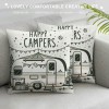 Ulloord  Happy Campers Throw pillow Cover pillow Case Vintage Camper Car Cushion Cover Decorative Home Travel Outdoor pillowcase Decor Sofa Couch Bed Office