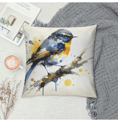 Ulloord Outdoor&nbsp;Birds are Singing&nbsp;On The Tree Accent Farmhouse Decorative Throw pillow Covers Watercolor Lovely Birds pillowcases Super Sof pillow Case for Bed