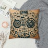 Ulloord  Vintage Black Bicycle Throw pillow Covers Life is Like Riding a Bicycle Lettering Throw pillow Case Cushion CoverRustic pillowcase Outdoor Decor for Sofa