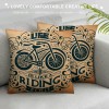 Ulloord  Vintage Black Bicycle Throw pillow Covers Life is Like Riding a Bicycle Lettering Throw pillow Case Cushion CoverRustic pillowcase Outdoor Decor for Sofa