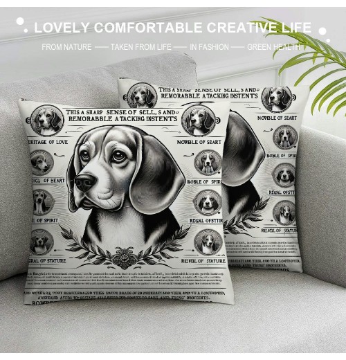 Cute Heritage of Love Throw pillow Case Cover , Puppy Dog Decorations for Home Bedroom Girls Room Office, Owners Moms Gift,Dog Gift