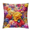 Ulloord  Oil Painting Daisy Flower Throw pillow Cover Outdoor Spring Watercolor Floral with Butterfly Farmhouse Throw Cushion Cover Home Sofa Couch pillow Cases