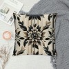 Ulloord Brown Tan Black pillow Covers Dahlia Floral Decor Throw pillows Spring Summer Modern Geometry Flower Outdoor Decorative Cushion Cases for Sofa Couch Bed Decorations