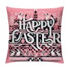 Ulloord Pink Happy Easter pillow Covers Black and White Buffalo Check Plaid Rabbit Bunny Easter Home Decor Throw pillow Cases Cute Animals Farmhouse Outdoor Sofa Couch Cushion Cover