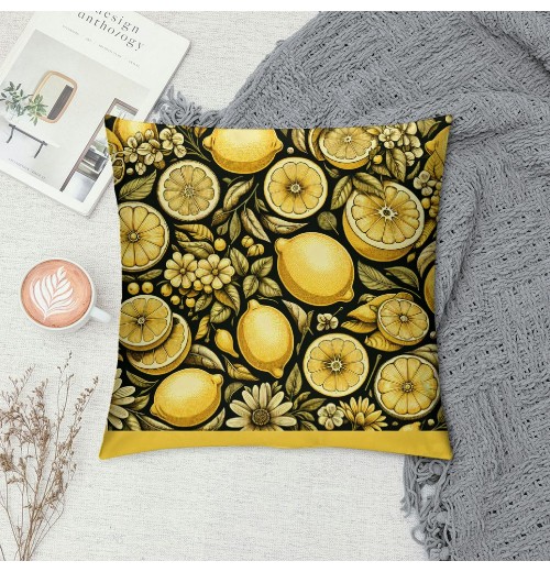 Ulloord Farm Fresh Lemon Throw pillow Covers Summer Lemon Truck Outdoor Farmhouse pillow Cases with Hidden Zipper Decor Home Sofa Bedroom