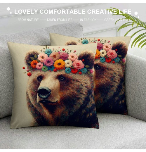 Lovely pillow Covers Cute Animals with Throw pillow Case Cushion Cover Home Sofa Decorative