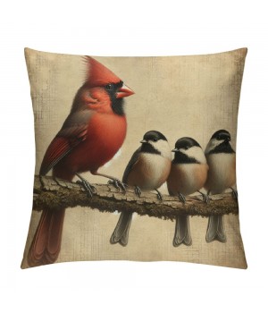 Ulloord &nbsp;Cardinal Birds Throw pillow Covers Red Christmas Bird Farmhouse pillow Cover&nbsp;Adorable Animals pillow Cases Xmas Outdoor pillows Sofa Couch&nbsp;Decoration (Birds)