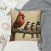 Ulloord &nbsp;Cardinal Birds Throw pillow Covers Red Christmas Bird Farmhouse pillow Cover&nbsp;Adorable Animals pillow Cases Xmas Outdoor pillows Sofa Couch&nbsp;Decoration (Birds)