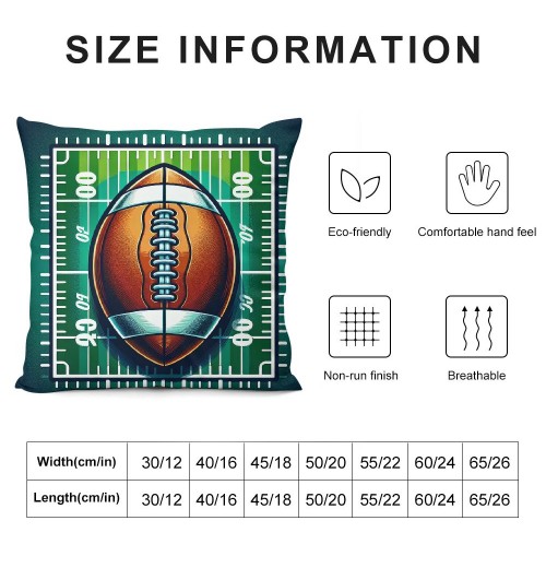 Ulloord Throw pillow Case American Football with Green&nbsp;Rectangular Stripe Background Throw pillow Covers Print Cushion Cover for Home Sofa Couch